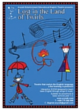 affiche du spectacle pour enfants en anglais Lost in the Land of Twirls