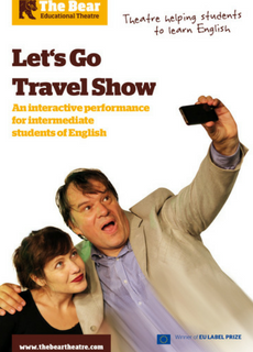 Affiche du spectacle en anglais pour collégiens Let's Go Travel Show